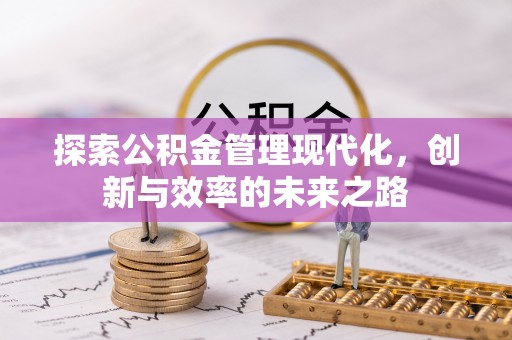 老河口探索公积金管理现代化，创新与效率的未来之路