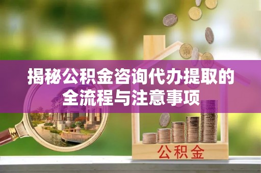 老河口揭秘公积金咨询代办提取的全流程与注意事项
