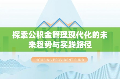 老河口探索公积金管理现代化的未来趋势与实践路径